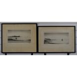 James Macintyre (1880-1950) pair of Ayrshire, Scotland, signed etchings, one Ardrossan from Seamill,