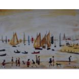 Laurence Stephen Lowry RBA RA (1887-1976) limited edition (823/850) print 'Yachts', with blind stamp