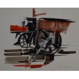 Edna Lumb (1931-1992) three watercolours comprising steam locomotive or wagon chained down '47 '