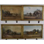 Set of four 19th or early 20thC coaching prints after C. Clark, 27 x 40cm, in gilt frames