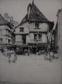 Dorothy Woolard (1886-1986), signed limited edition etching Place de Cordeliers, Dinan, 21 x 16cm,