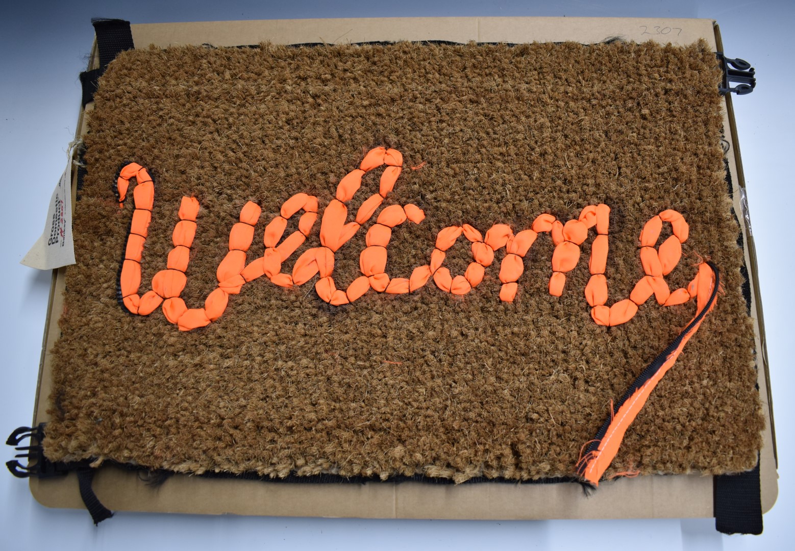Banksy Welcome doormat, in original Love Welcomes box with Gross Domestic Product label, produced in