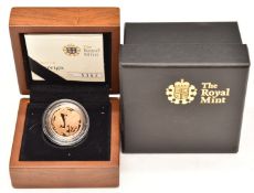 Royal Mint 2012 limited edition 5362/8144 proof gold full sovereign, in case with outer box and