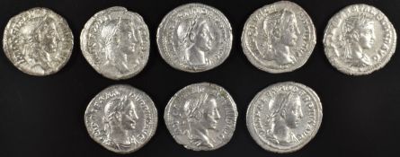 Roman Imperial coinage The Severan Dynasty AD193-235 Severus Alexander eight silver Denarius,