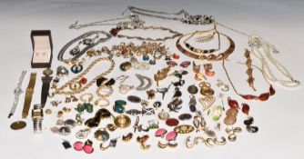 A collection of jewellery including Trifari, Napier, Monet etc together with a collection of vintage