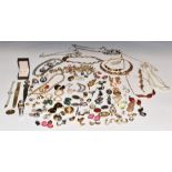 A collection of jewellery including Trifari, Napier, Monet etc together with a collection of vintage