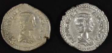 Roman Imperial coinage The Severan Dynasty AD193.235 Plautilla two silver Denarius, one with Pieter,