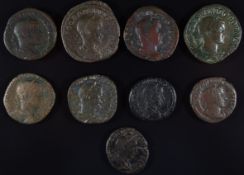 Roman Imperial coinage Military Anarchy AD235-270 nine bronze coins of Gordian III including AE