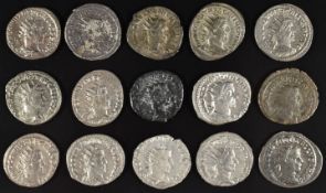 Roman Imperial coinage Military Anarchy AD235-270 Trebonianus Gallus fifteen largely silver and