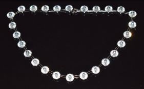Art Deco silver paste necklace, 32cm long