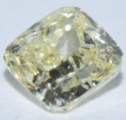 A loose 0.38ct natural yellow cushion brilliant cut diamond, with GIA certificate
