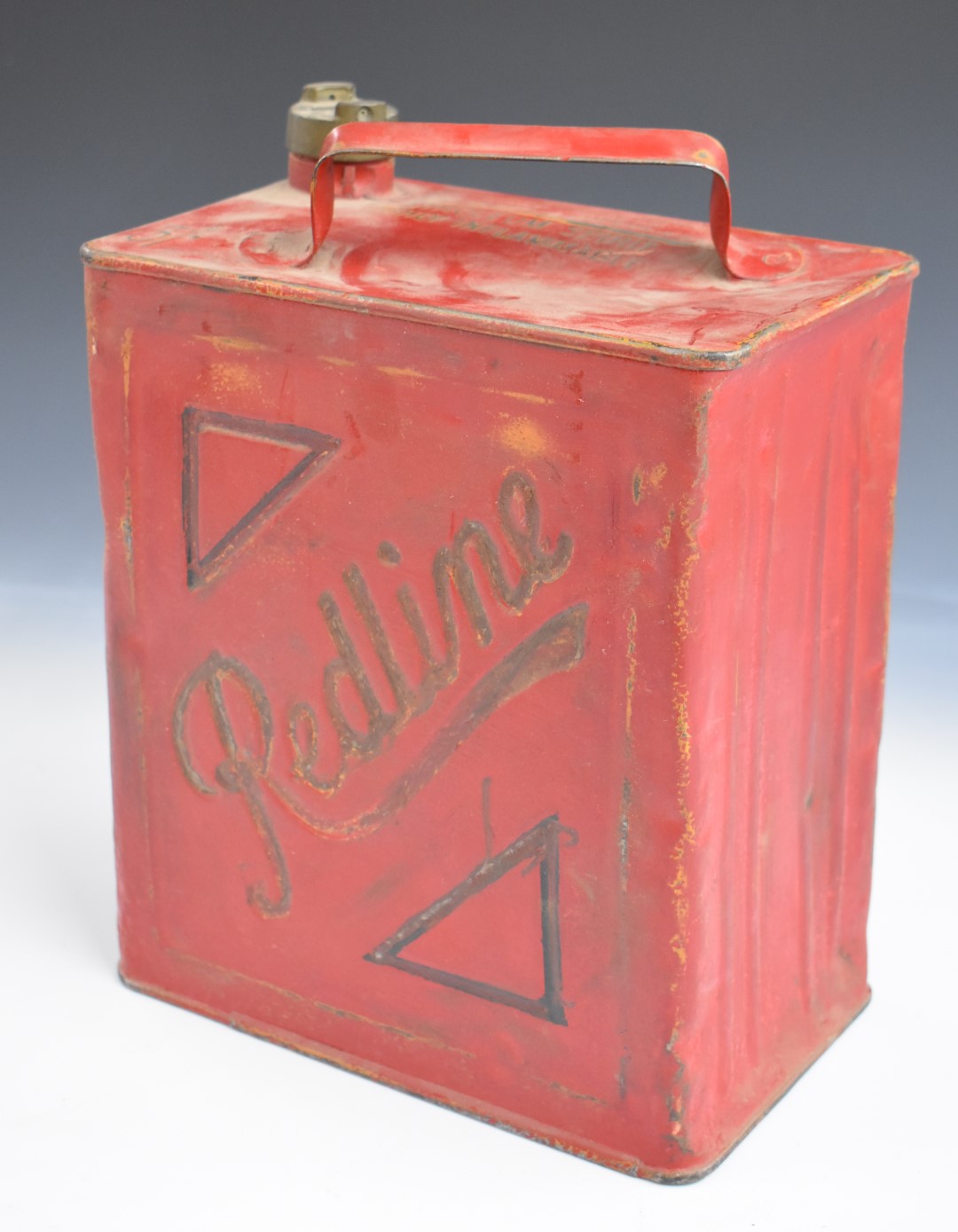 Two vintage 2 gallon vintage car petrol cans comprising Shell Aviation (1934) and Redline (1939), - Image 2 of 5