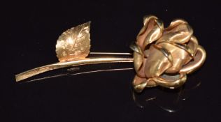 Christian Dior & Grosse brooch in the form of a rose, 9cm long