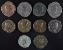 Roman Imperial coinage Military Anarchy AD235-270 Gordian III Sestertius ten bronze coins,