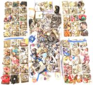 A collection of costume jewellery including vintage earrings, micro mosaic brooch, silver