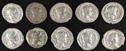 Roman Imperial coinage Military Anarchy AD235-270 Gordian III ten silver Denarius, diameter 18mm