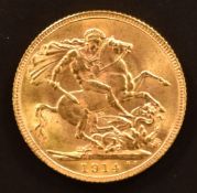 George V 1914 gold full sovereign
