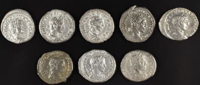 Roman Imperial coinage The Severan Dynasty AD193-235 Elagabalus (218-222) eight various silver