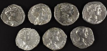 Roman Imperial coinage The Severan Dynasty AD193.235 Caracalla as Caesar seven various silver