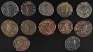 Roman Imperial coinage The Illyrian Emperors AD270-285 Carinus seven bronze coins, together with