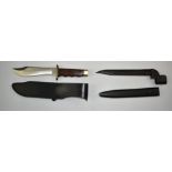 British No9 Mk1 bayonet with 20cm fullered blade and scabbard, together with US M3 Utica fighting