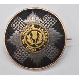 Scots Guards sweetheart badge / brooch inscribed K J C for Katherine Jane Cutler (daughter of Lt