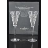 Waterford Crystal Millennium Collection boxed pair of toasting flutes 'Health'