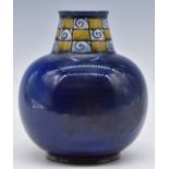 Royal Doulton art pottery pedestal bulbous vase with incised BN and V initials to base, H22cm