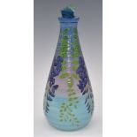 Dennis Chinaworks signed limited edition2/30 covered flask vase decorated with wisteria and with