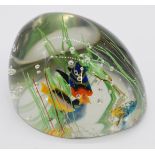 Cenendese style large Murano lampwork fish aquarium glass dump paperweight, H11cm, largest