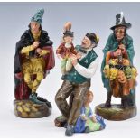 Three Royal Doulton character figures Puppet Maker, Mask Seller and Pied Piper, tallest 24cm