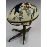 Porcelain egg box on a plated bird/ostrich foot stand, H18.5cm