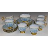 Approximately twenty one pieces of Shelley tea ware decorated with flowers, probably Harebells,