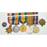 British Army WW1 and WW2  group of five medals, comprising 1914/1915 Star, War Medal and Victory