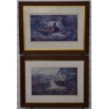 Two Archibald Thorburn prints Pheasants and Grouse dated 1891, in hardwood frames, L78 x W58cm