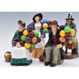 Four Royal Doulton character figures comprising Balloon Man, Balloon Lady, Balloon Seller and The