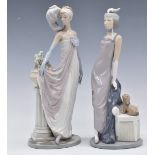 Two Lladro Art Deco style figurines, with boxes, tallest 35cm