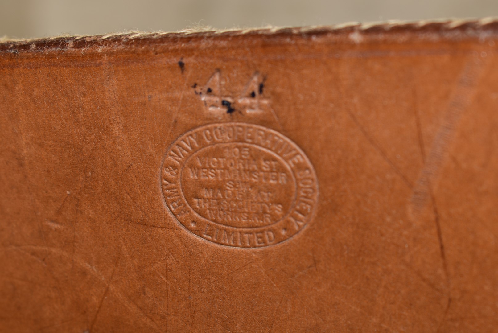 Calf leather case for Army & Navy Fishing Tackle Compendium, stamped with A&NCSL oval logo, all - Image 7 of 7