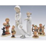 Goebel Hummel figures, Lladro/Nao figures, tallest 27cm