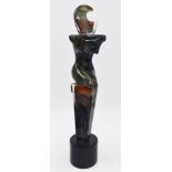 Adriano Dalla Valentina signed Murano art glass figural sculpture 'Donna Forcola', with certificate,