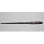 Imperial German WW1 patriotic letter opener with 16cm blade marked in inches on one side and