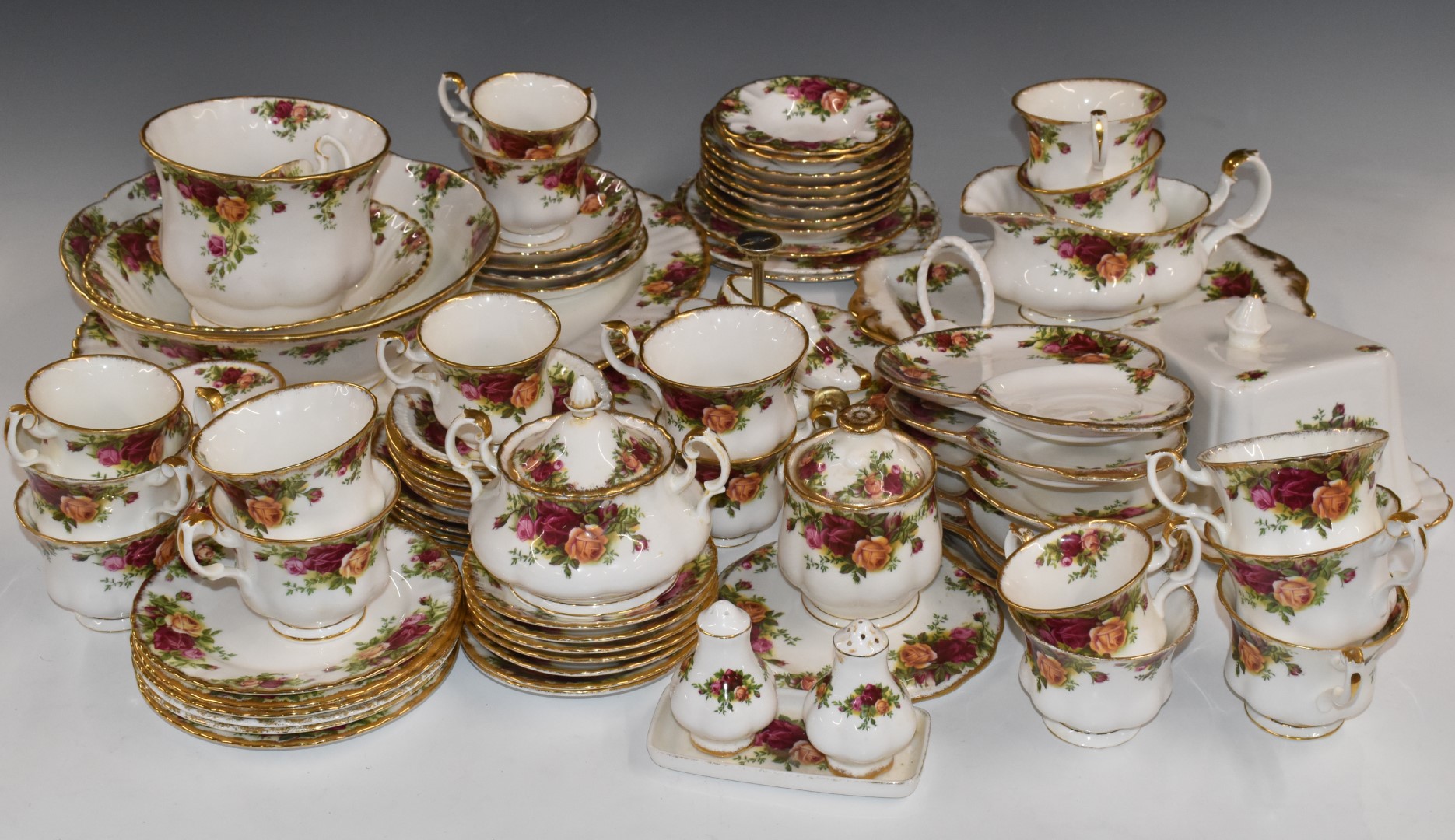 Approximately eighty eight pieces of Royal Albert Old Country Roses ceramics including cake stand,