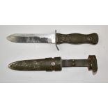 German Bundeswehr Utility knife with BW to handle, 14cm single edged blade, sheath and belt
