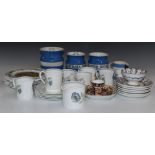 Royal Crown Derby Imari and Coalport cups and saucers, Wedgwood Susie Cooper Glen Mist tea set, TG