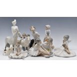 Beswick to include two grey horses, hounds and Cavalier King Charles spaniel, Lladro and Nao