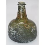 17thC onion shaped wine bottle, H13, diameter 11cm