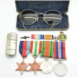 WW2 medals comprising 1939-1945 Star, Italy Star, Defence and War Medals together with a pair of