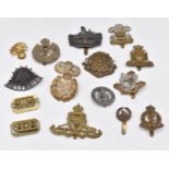 Collection of British Army metal badges including 8th King's Royal Irish Hussars, The Welsh