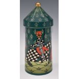 Dennis Chinaworks signed Sally Tuffin limited edition no 1 covered vase 'Tournament Tower' decorated