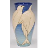 Dennis Chinaworks signed limited edition 4/50 baluster vase decorated with doves, dated 2000, H21cm